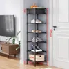 Stackbar sko arrangör Multi-Layer Shoe Rack Hållbara skor Förvaringshylla Box Hem Space Saving Entry Door Shoe Cabinet 240109