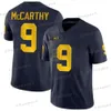 Anpassad 2024 Michigan Wolverines College Football Jersey J.J. McCarthy Blake Corum Donovan Edwards Cornelius Johnson Roman Wilson Jaylen Harrell Navy White Yellow