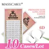 Brushes 10cases/lot MASSCAKU Premade Volume Fan Eyelashes Long Stem 815 Mix Soft Natural Russian Volume Fans Lashes Makeup Tools