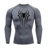 Protection solaire sport seconde peau course T-shirt hommes Fitness Rashgarda MMA manches longues chemise de compression vêtements d'entraînement 240109