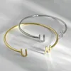 Bangles Duoying Initial Name Bracelets Bangle Simple Double Letters Bracelet for Gift Love BBF Anniversary Gifts Simple Jewelry Bracelet