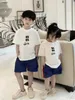 Luxe bébé T-shirts logo minimaliste impression t-shirts enfant taille 100-150 enfants vêtements de marque été garçons fille manches courtes Jan10