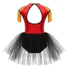 Girls Circus Ringmaster Tutu Costume Halloween Carnival Cosplay Party Sleeveless Sequins Tassels Leotard Dress for Kids Dress Up 240109