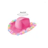 Berets Pink Cowboy Hat Western Wide Brim Women LED Cowgirl Cosplay Party Costume Fedora Caps Head Accessory