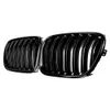 New Pair Front Kidney Grilles Gloss Black Double Dual Slat For BMW X3 F25 Pre-LCI 2010-2013 Replacement Racing Bumper Car Styling