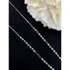 18K Solid Gold Natural Diamond Choke Charm Chain Necklace Exquisite Women Fashion Bling Charm Necklace