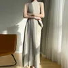 Casual Dresses 2024 Summer Fashion Women's Unique and Elegant Formal Occase Dress Sleeveless Tank Top Long Ice Silk Robe N129