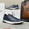 Sneaker in pelle Playoff BERLUTI Scarpe casual da uomo Berlut's Nuove scarpe sportive basse da uomo in pelle di vitello spazzolata con scarpe casual stringate da uomo alla moda in rilievo HBEH