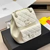 Caviar Bag Designer Damesmode Witte Wandering Goat Rugzak Leer Diamant Plaid Zilver Metaal Hardware Gematelasseerd Luxe Handtas Multi Pocket Trendy Walle