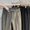 Pantaloni da uomo Autunno Inverno Abito di lana Uomo Slim Fashion Society Abito da uomo Pantaloni formali dritti larghi coreani A93