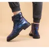 Snake Designer Ankle Man Fashion Blue Patent Leather High Top Men Quality Glitter Men's Platform Boots