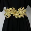 Fashion Elastic Gold Chain Belt Woman Luxury Designer Female Dress Stretch Metal Belts for Women High Quality Golden Waistband 240110