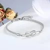 Bracelets JewelOra Personalized Infinity Couple Bracelets for Women Men Customized Name Engraving Bracelet & Bangles Valentine Day Gifts