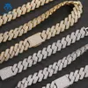 Hip Hop Moda Jóias 18Mm Banhado A Ouro Ice Out Miami Cuban Link Chain Colar Para Homens E Mulheres