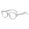 Lunettes de soleil 2024 Femmes Vintage Plain Lunets anti-Ray Blue Eyewear Clear Lens rétro Eyeglass UV400