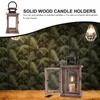 Candle Holders Lantern Holder Wooden Candlestick Stand Desktop Decorative Tabletop For Dining Table Centerpiece Size