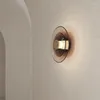 Lampa ścienna nowoczesne minimalistyczne bursztynowe dysk LED sypialnia salon Złota czarna wewnętrzna dekoracja domowego Oświetlenie Oświetlenie