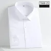 W koszuli koszule na długie cele dla mężczyzn zwykłe formalne ubranie biurowe miękkie elastyczne stałe kolory jedwabne szczupłe koszulę 240109