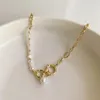 ペンダントネックレス2024天然バロック淡水真珠のネックレス女性のための幾何学的不規則