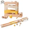 Drewniany montaż toru zabawka Montessori Toys Trolley Kształt Baby Kształt Tukanie Ręka i Builds Building 240110