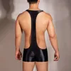 Männer Sexy Body Hosenträger Boxershorts Rückenfreie Öl Playsuits Wrestling Unterhemden Durchsichtige dehnbare dünne Eisseiden-Nachtwäsche 240110