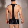 Mężczyźni seksowne body szelki bokserki bokserki bez pleców oleju plamy zapaśnicze Wrestling Singlets Postrzegaj elastyczne cienkie lodowe jedwabne twórczość 240110