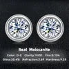 Set IOGOU Set di gioielli in vero argento 925 certificato 6.5mm 1.0ct D Colore Moissanite Ciondolo Neclaces Orecchini con perno per donna Uomo Regali