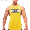 Regatas masculinas Muscleguys Verão Fitness Tank Top Homens Musculação Camisa Ginásio Roupas Mens Corte Coletes Malha Singlets Sports Tops T240110