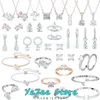 Sets Original Neue Österreichische Kristall Schmuck Sets Ziehen Seele Rosa Stud Ohrring Armband Halskette Ring für Frauen Mit Logo Großhandel