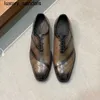 Berluti Business chaussures en cuir Oxford veau fait main haut qualité patchwork peint à la main Scritto messieurs formalwq