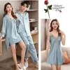 Homens mancha seda pijama conjunto homens sleepwears sexy macio homme acolhedor cetim camisola casais lounge nightwear casa amantes 240110