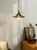 Lampes suspendues 4 verre petite lumière de luxe cristal post-moderne couloir bar américain cuivre chambre lampe de chevet