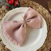 Tovagliolo da tavola 10 pz 32X32 CM Tovaglioli di stoffa rosa Garza fatta a mano con frange Rustico per cene Baby Shower Decorazione di nozze per feste