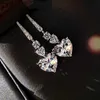 Stud Classic Heart Love Moissanite 925 STERLING GÜMÜŞ KULLANICI LAB DIMAOND PARTİK DÜNÜSTÜ Küpe Kadınlar Gelin YQ240110