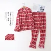 Plus Size 100% geborsteld katoenen pyjama sets Vrouwen winter sping mode plaid Lange mouwen nachtkleding pyjama pakken 240110