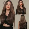 Blonde Unicorn Ombre Brown Synthetic Wig Long Wavy Hair no Bangs for Women Heat Resistant Daliy Cosplay Party Use 240110