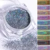 12pcs Kit Holographic Nail Powder Glitter Silver Series Nail Sequins Pigments Nail Art Flakes Decoration DIY Polish Tools 240109