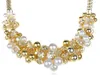 Pendant Necklaces Topaz Colored Faux Pearl Cluster Berry Shine Crystal Necklace