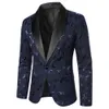 Mężczyzny Kuit Płaszcz Rose Wzór jasny żakardowy materiał kontrastowy Kolor Party Luksusowy projekt przyczynowy moda Slim Fit Blazer 240109
