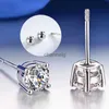 Stud DJMAX 0.2-1ct Moissanite Diamond Stud Earrings for Women Original 925 Sterling Silver Screw Women Moissanite Earrings New 2023 YQ240110