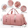 Bolsa de gimnasio para hombre con compartimento para zapatos y bolsa húmeda, bolsa de lona para viaje en avión para mujer, bolsa de asas deportiva para natación y yoga 240109