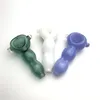 Mini tubo de vidro de 3 polegadas com branco verde azul grosso pirex colorido inebriante vidro viagem tabaco fumar cachimbos de mão