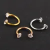 JUNLOWPY 16G Cubic Zirconia Horseshoe Hoop Captive Ring Nose Daith Lip Eyebrow Nipple Ear Cartilage Helix Septum Body Piercings 240109