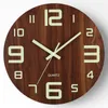 Horloges murales 12 pouces 30cm lumineux horloge en bois salon silencieux personnalité de ménage montre créative quartz drop livraison otlui