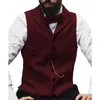 Vests Mens Suit Vests Dark Gray Solid Waistcoat Vest Men Steampunk Jacket Striped Tweed VNeck Slim Fit Gilet Homme Wedding Clothing