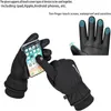 Gants de cyclisme en cuir Pu pour hommes et femmes, chauds d'hiver, coupe-vent et imperméables, pour écran tactile, pour conduite par temps froid