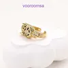 High Quality Carter 18k Gold Holiday Gift Ring Jewelry Fashionable design light luxury feeling copper inlaid zircon leopard head ring With Original Box