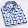 Duży rozmiar koszule 7xl100 cotton dla mężczyzn Oxford Plain Shirt Oversired długie rękawa Slim Fit Tops Striped Plaid Clothing 240109