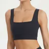 Lu Lu Align Citron Fitness Soutien-Gorge Serré Gym Yoga Débardeur Femmes Soutien-Gorge De Sport Antichoc Recueilli Respirant Col Carré Doux Avec Coussin De Poitrine