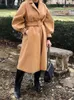 Jaquetas outono inverno novas mulheres trench coat com cinto longo quente lã jaquetas moda senhoras oversize alta qualidade outerwear 2020